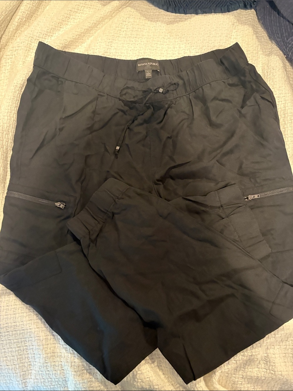 Banana Republic Black Drawstring Cargo Joggers